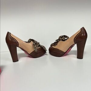 COPY - Betsey Johnson Brown and Beige Platform Peep-Toe Heels